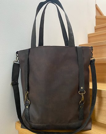 Torba tote XXL - c.brąz, PRACOWNIA 166