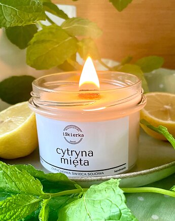 CYTRYNA & MIĘTA świeca sojowa 235 ml, iSkierka Manufaktura Świec