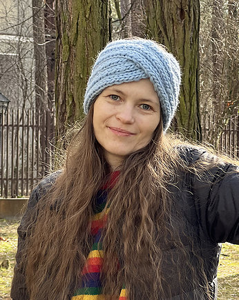 Opaska wełniana błękitna, Made by Jaga