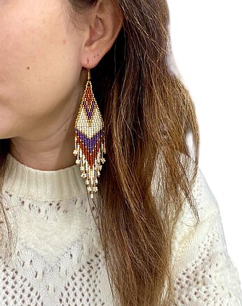 Wiszące kolczyki z koralików ALE 49 - na zamówienie, ALE STUDIO