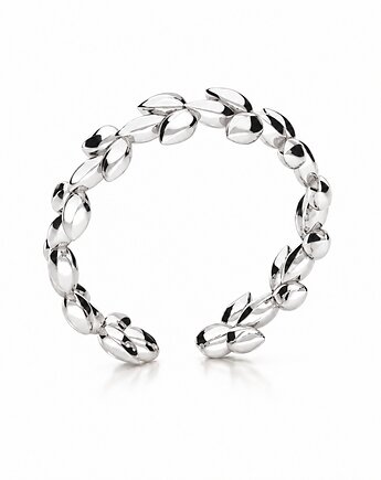 Pierścionek LISTKI-srebro, złoto, róż, ISSI Jewelry