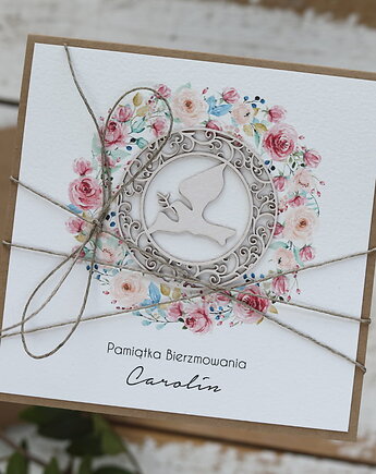 Ręcznie robiona kartka na bierzmowanie - pamiątka bierzmowania, sorte