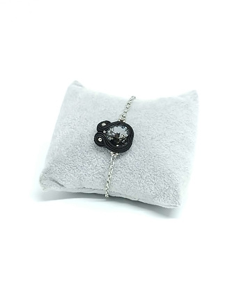 Bransoletka sutasz z sercem Swarovski silver night, Noiree