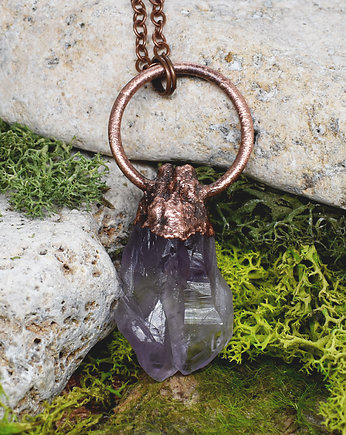Miedziany wisior z surowym ametystem, Spirit Of Copper