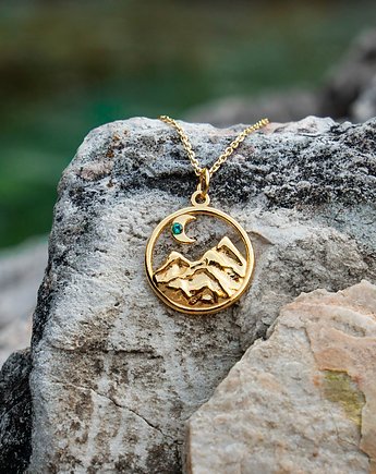 Naszyjnik górska noc - turkusowy kryształek, Szkatułka Emi