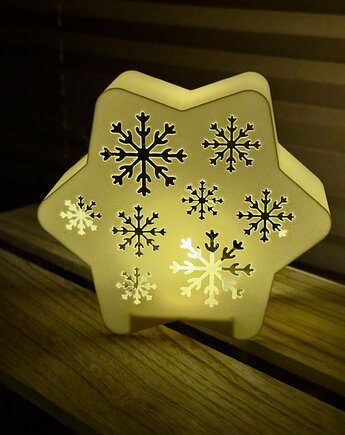 Gwiazdka (płatki śniegu) - świecąca ozdoba, Boże narodzenie, Święta, Two Red Ears