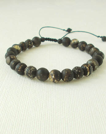 Agat trawiony brązowy Bransoletka, galeria nuit