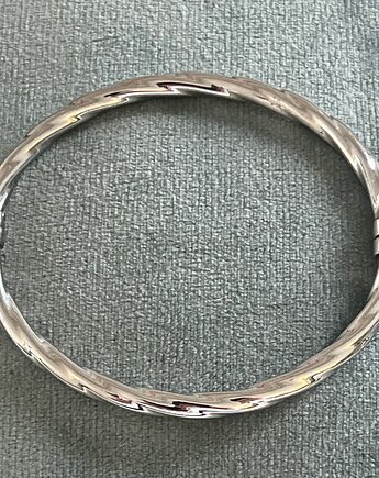 Bransoletka damska srebrna 925 otwierana sztywna elipsa kręcona rurka