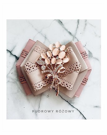 Brosza  z bukietem kwiatów New, Pudrowy Różowy