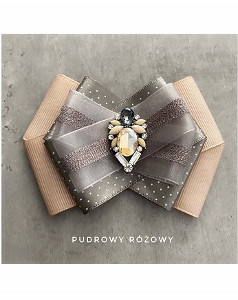 Brosza  z Kolekcji Champagne z kryształami, Pudrowy Różowy