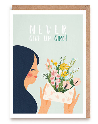 Kartka motywacyjna - "Never Give Up", Cardie