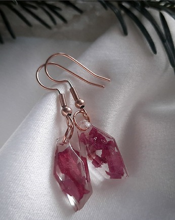 Kolczyki z czerowną różą, Figa handmade accessories