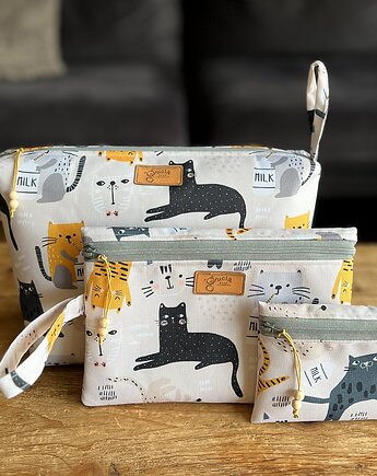 Komplet 3 kosmetyczek - KOTECZKI, gucialoveskids