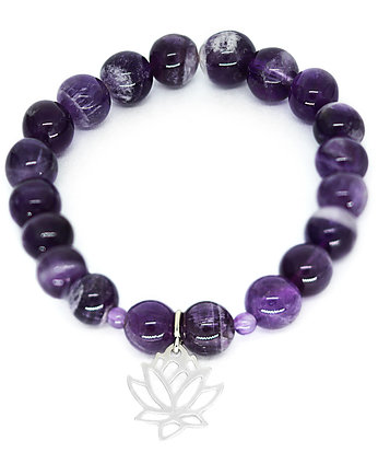 Srebrna bransoletka z naturalnym ametystem, IVE Jewelry