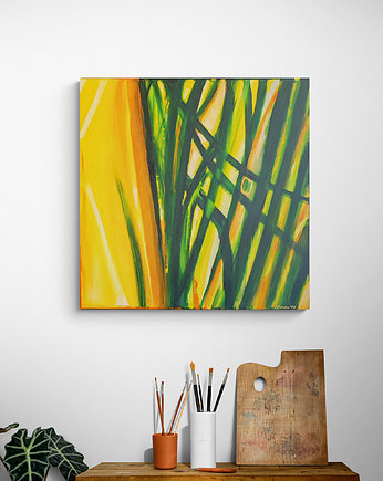 Obraz ręcznie malowany na płótnie 60 x 60 cm - Dżungla, Kasia Kulicka