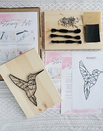 BOX DIY String art  KOLIBER  kreatywny zestaw zrób to sam, HAART