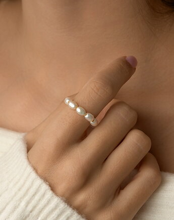 Pierścionek perły naturalne (na elastycznej gumce), Coccola JEWELLERY