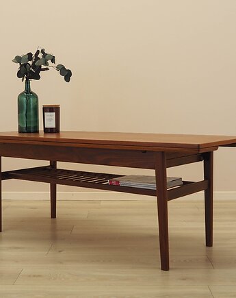 Stolik kawowy tekowy z półką, Dania, lata 60., Przetwory design