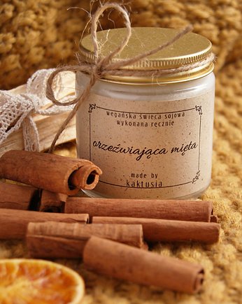 MIĘTA - świeca sojowa 120ml, kaktusia