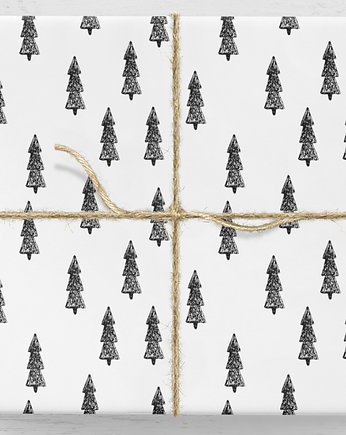 Papier pakowy Choinka biały 5 arkuszy, Wrap and Pack