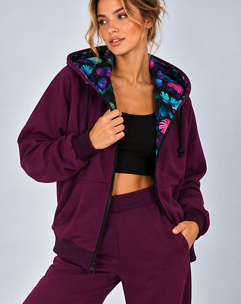 Bluza Na Zamek ,,SUZANA" Śliwka/Print, 3 for U