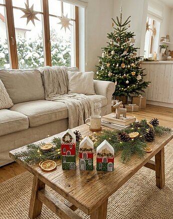 Zestaw drewnianych domków, Panda Design