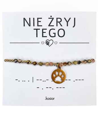 Bransoletka z kamieni naturalnych Rodohrozyt, Hematyt 10% na zwierzaki, karolina kosior