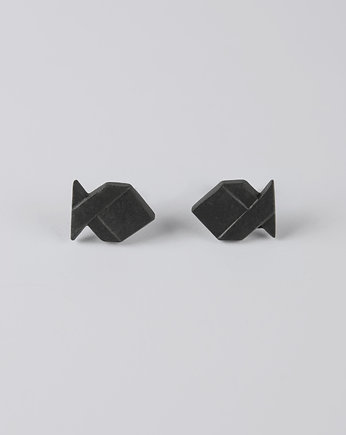 Kolczyki z Porcelany Origami Rybki Małe Czarne, StehlikDesign