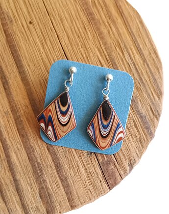 Kolczyki ceramiczne bułgarskie, biżuteria z talerzy