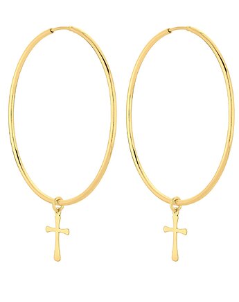 Duże złote kolczyki z krzyżami, SOTHO
