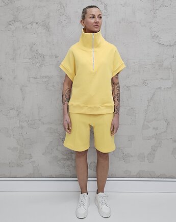 Amrita komplet bezrękawnik z zamkiem i spodenki Butter Yellow, Ablush