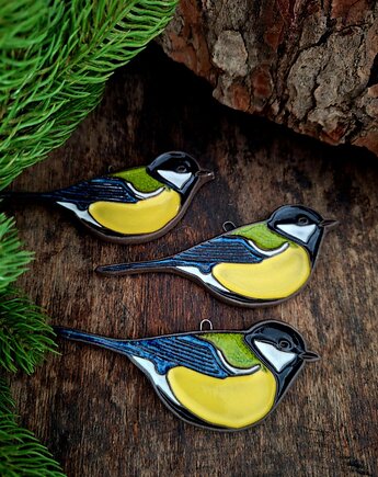 Ceramiczny ptak 3 sztuki dekoracja ścienna, Wooden Love