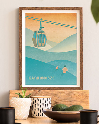 Plakat Karkonosze - góry zimą, minimalmill