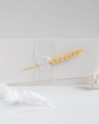 Zaproszenie na komunię z kłosem zboża, Papiernik