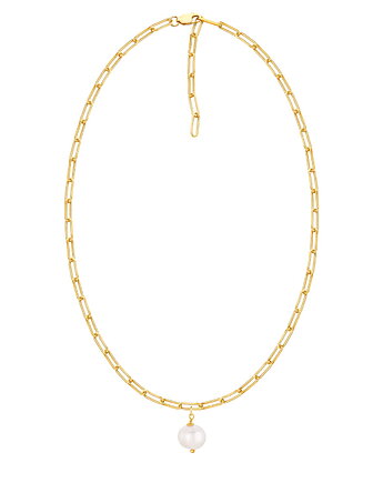 Złoty naszyjnik choker - łańcuch z perłą, MYNESS