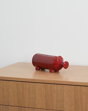 Porcelanowa świnka skarbonka, duński design, lata 60, produkcja: Dania, Przetwory design