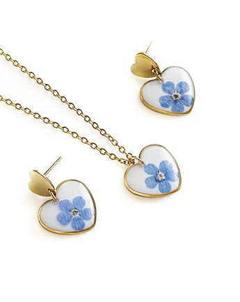 Komplet biżuterii z niezapominajkami, Colie