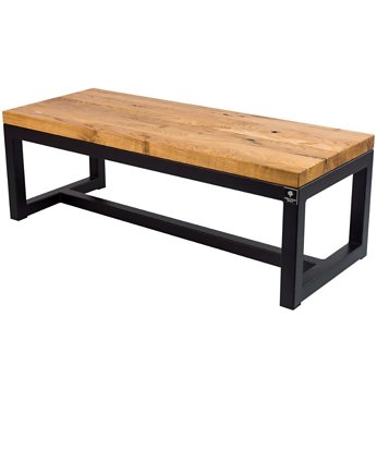 100 cm Ławka Metalowa Siedzisko Drewno Lite Dąb, EMRA WOOD DESIGN
