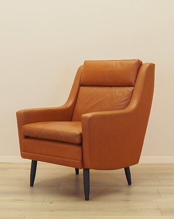 Fotel pomarańczowy, duński design, lata 70, produkcja: Dania, Przetwory design