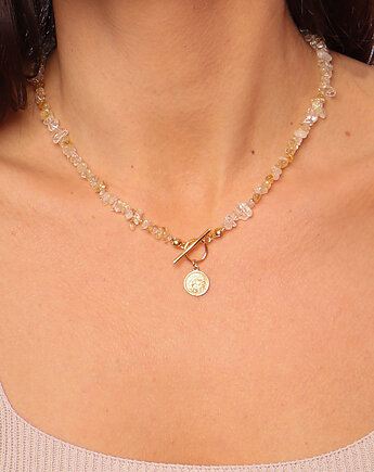 Naszyjnik cytryn toggle z zawieszką, Bring Biżuteria