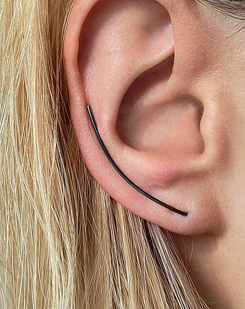 Kolczyk- nausznica ze srebra oksydowanego Linia Black srebro 925, ZIĘBA