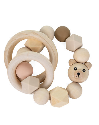 Drewniana grzechotka dla niemowlaka pierwsza zabawka, OSOBY - Prezent dla dziecka