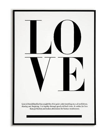Plakat z napisem LOVE w języku Angielskim, Bajkowe Obrazki