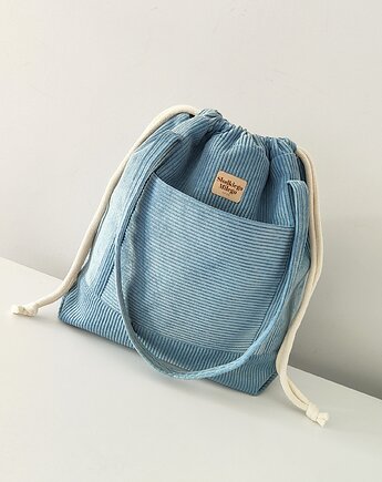 Torba SummerBag SKY-duża błękitna torba sztruksowa, Słodkiego Miłego Szycia