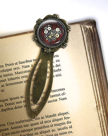 Zakładka do książki - Serce steampunk - klips, brąz, yenoo