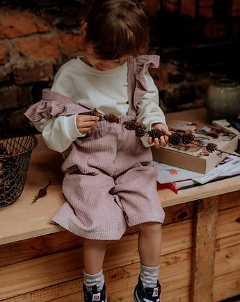 Kuloty sztruksowe vintage na szelkach lilac, Awake for Kids
