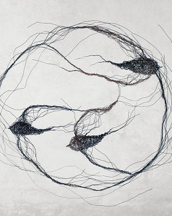 Instalacja z metalu - ptaki w kole, Maja Gajewska