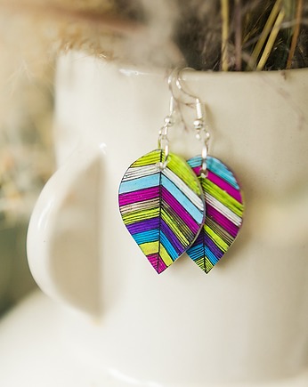 Kolczyki srebrne małe listki Orinoko, Pintura