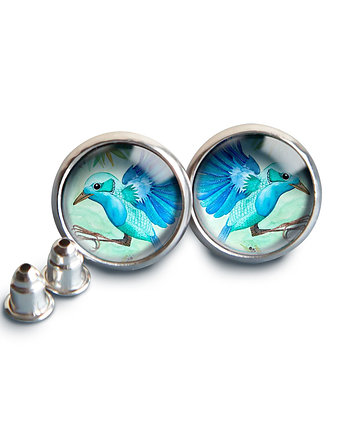 Jungle bird kolczyki wkrętki dla niej, muamua design