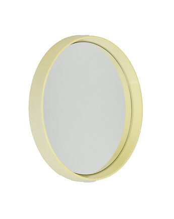 Okrągłe lustro w głębokiej ramie, lata 70, Think Modern